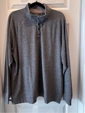 Flag & Anthem Gray Snap Henley Pullover XL Stretch Lightweight Casual